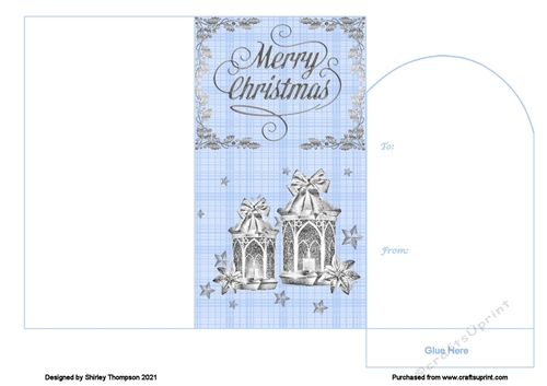 Christmas lanterns money wallet (Blue).