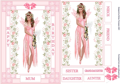 A5 pink fairy quick card front