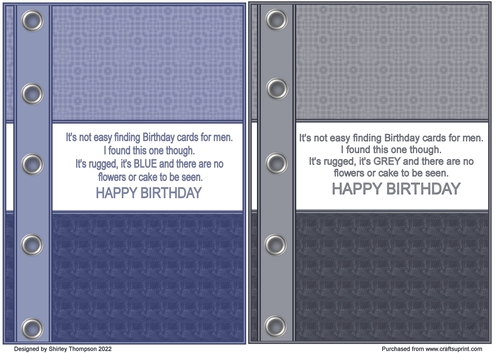 Pair of quick card front for mens birthday