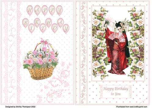 Pair of A5 quick card toppers for ladies birthday