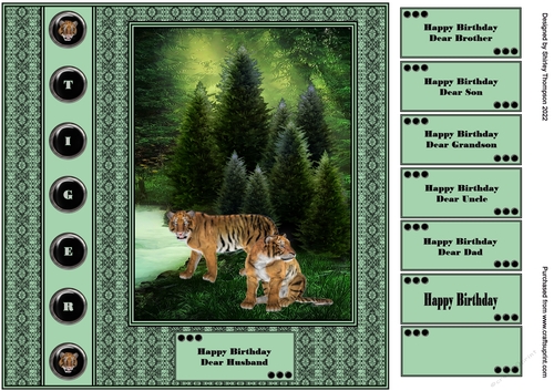 Majestic tigers 8 x 8 in quick card front