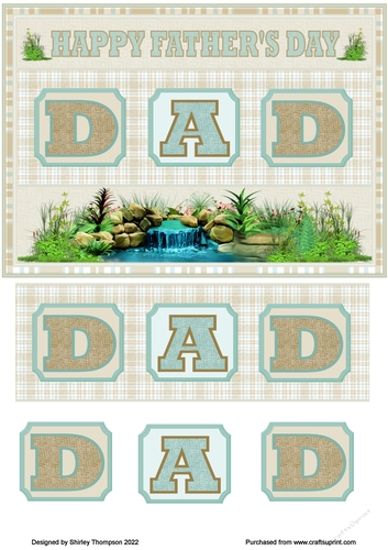 A5 beige plaid Fathers Day step by step card front