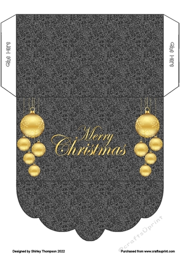 Gold  baubles money wallet (Black glitter).