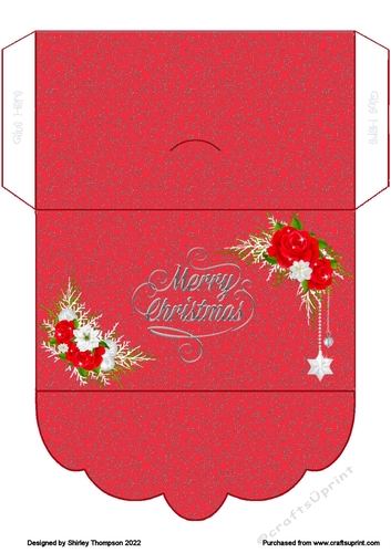 Red & silver floral money wallet