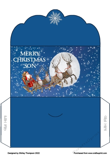 Santa on his sleigh money wallet (Son).