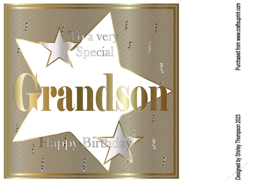 8 x 8 Grandson quick card front