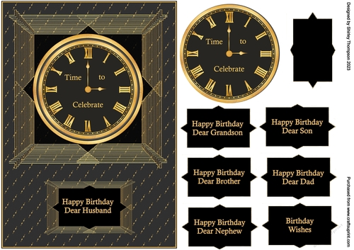A5 Time to celebrate quick card front.