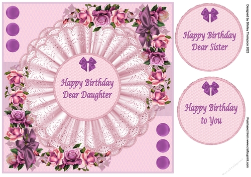 Pretty roses 8 x 8 quick card front
