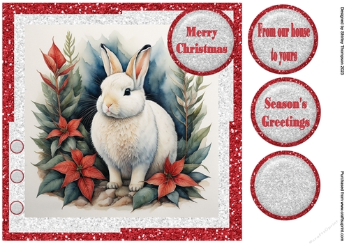 8 x 8 snowy rabbit 1 quick card front