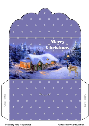 Snowy night scene money wallet