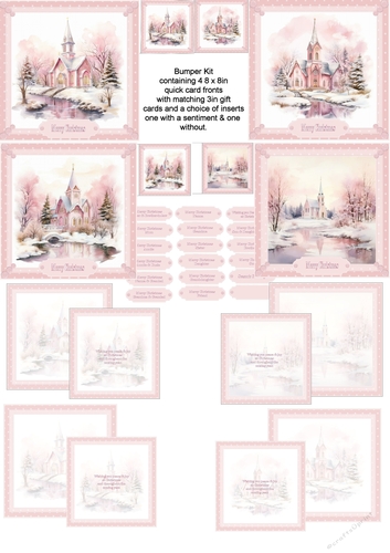 Church in the snow bumper card kit.