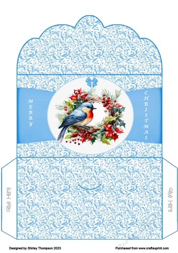 Robin wreath money wallet