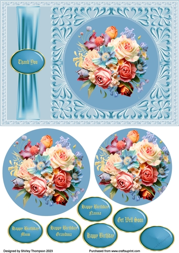 A5 floral step by step card front