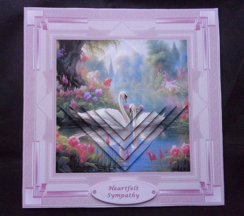 8 x 8 Swans on a lake step by step card front