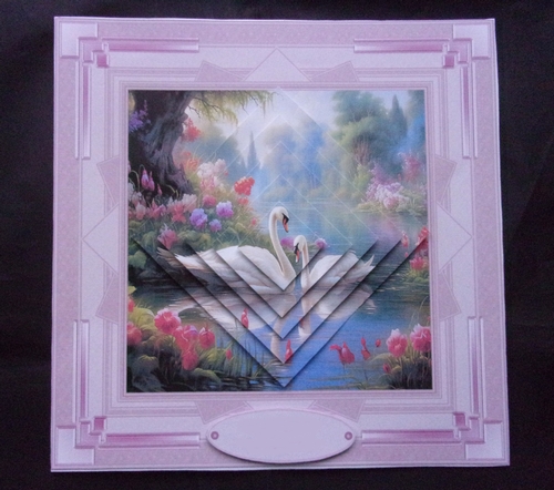 8 x 8 Swans on a lake step by step card front