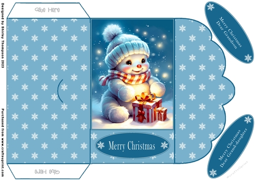 Blue snowman money wallet