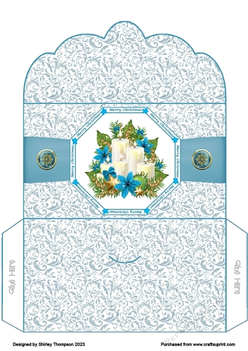 Candle arrangement money wallet (Teal).