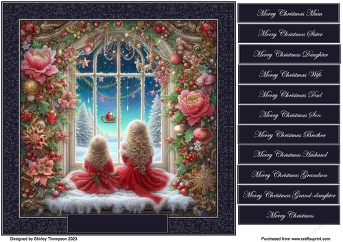 8 x 8 Watching for Santa quick card front. 2