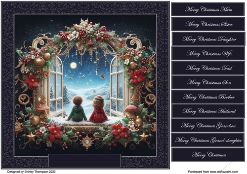 8 x 8 Watching for Santa quick card front. 4