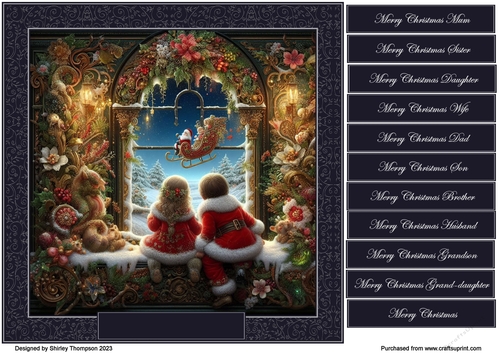 8 x 8 Watching for Santa quick card front. 5