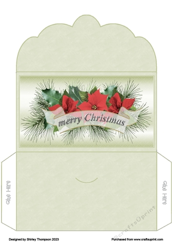 Green Merry Christmas money wallet