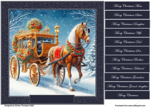 8 x 8 Dashing through the snow quick card front