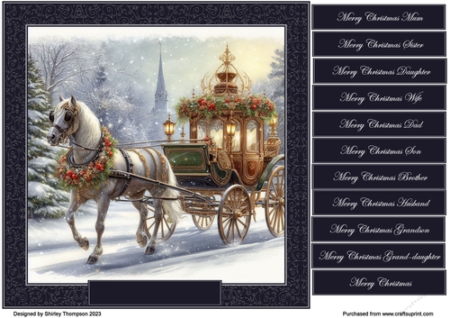 8 x 8 Dashing through the snow quick card front .2