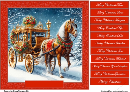 8 x 8 Dashing through the snow quick card front .13