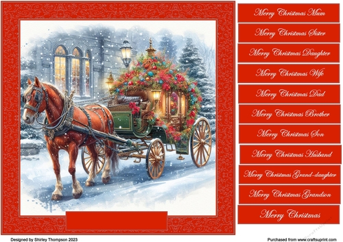 8 x 8 Dashing through the snow quick card front .14