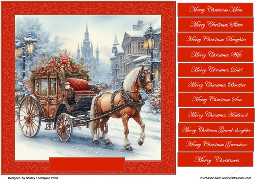 8 x 8 Dashing through the snow quick card front .15