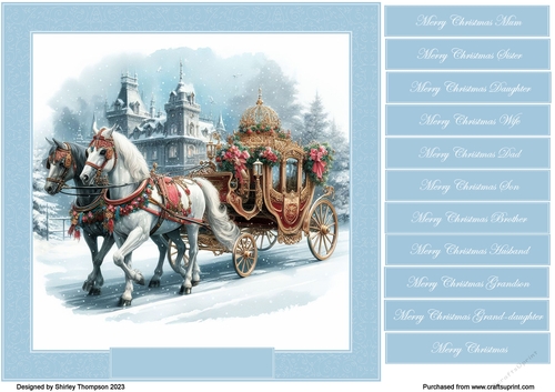8 x 8 Dashing through the snow quick card front .16