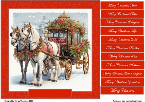 8 x 8 Dashing through the snow quick card front .17
