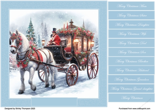 8 x 8 Dashing through the snow quick card front .24