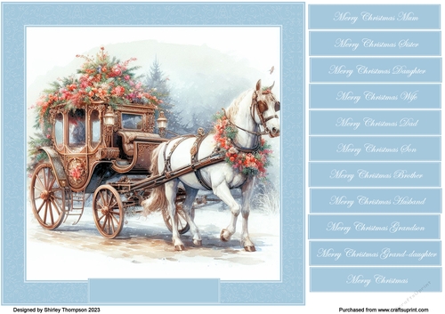 8 x 8 Dashing through the snow quick card front .25