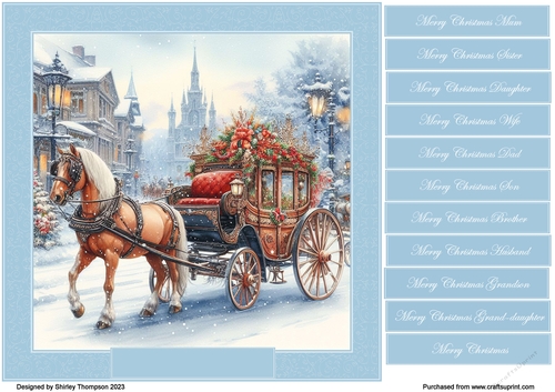 8 x 8 Dashing through the snow quick card front .26