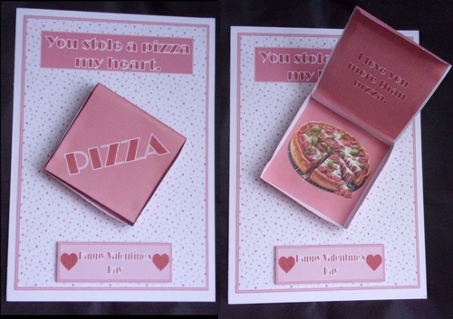 A5 pizza box Valentines day card.