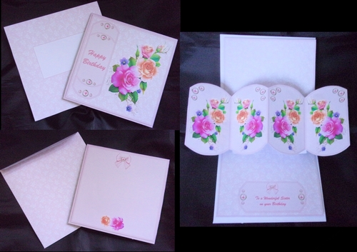 Floral twist n pop card with matching envelope.