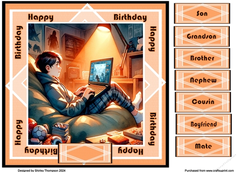 8 x 8 gamer quick card front.