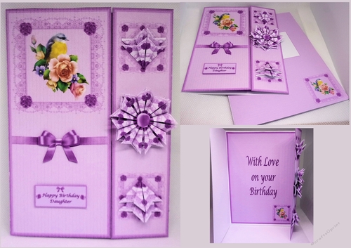 5 x 7 all in one card with tea bag folded medallion and matching envelope.