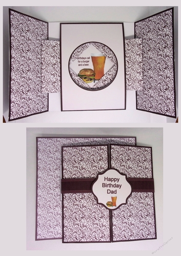 5.5 x 5.5 gate fold shutter card with matching envelope.