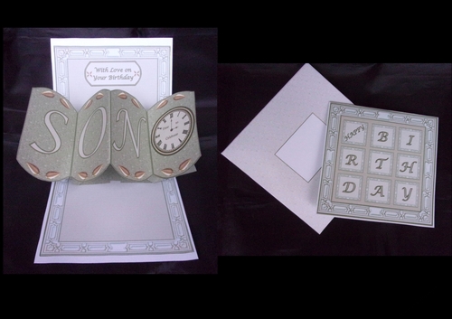 Brown & beige twist n pop card with matching envelope.