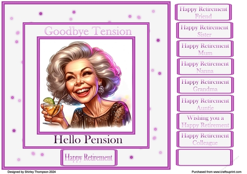 8 x 8  ladies retirement quick card front.6
