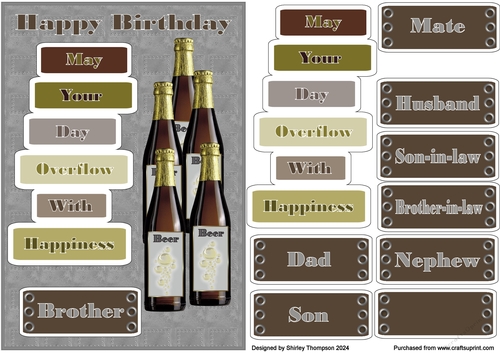 A5 beer bottles quick card front.