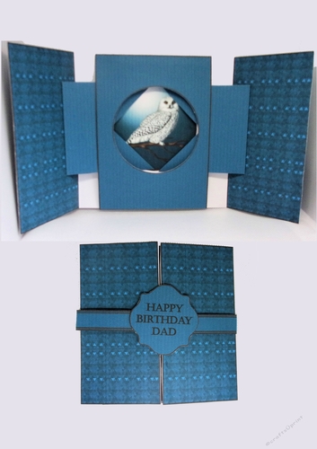 5.5 x 5.5 gate fold shutter card with matching envelope.