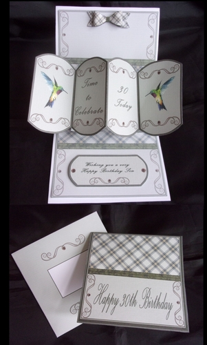 Male 30th birthday twist n pop card with matching envelope