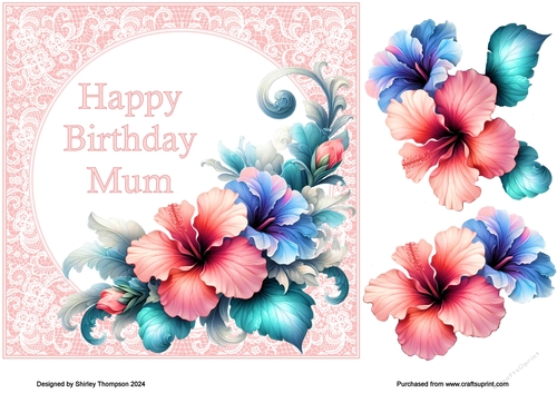 Peach lilies & lace quick card front 