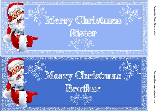 Pair of DL card toppers (Sister & Brother).