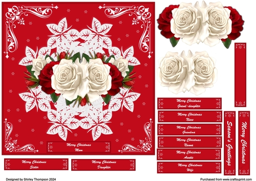 7 x 7 lovely roses step by step card front.