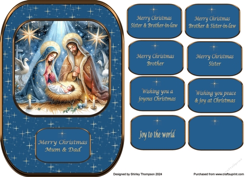 A5 Nativity scene quick Christmas card topper.
