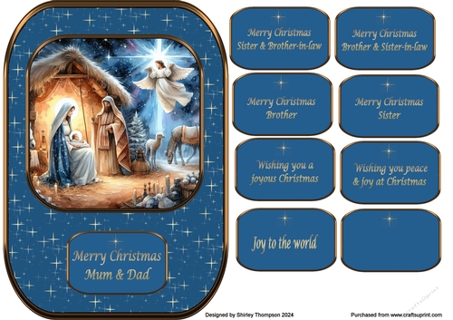 A5 Nativity scene quick Christmas card topper.